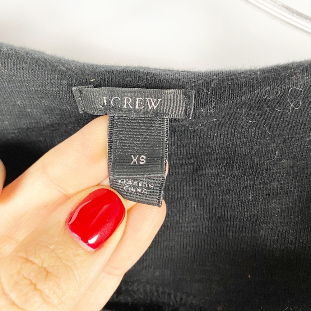 J CREW Sequined Polka Dot Black & White Top - Picture 3 of 5